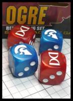 Dice : Dice - Game Dice - Ogre Red and Blue by Steve Jackson Games - JA Collection Feb 2024